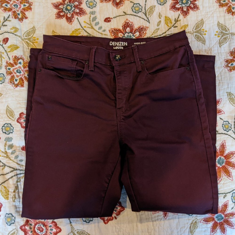 Denizen from Levi's - Maroon High Rise Ankle Skinny Jeans - Size 12